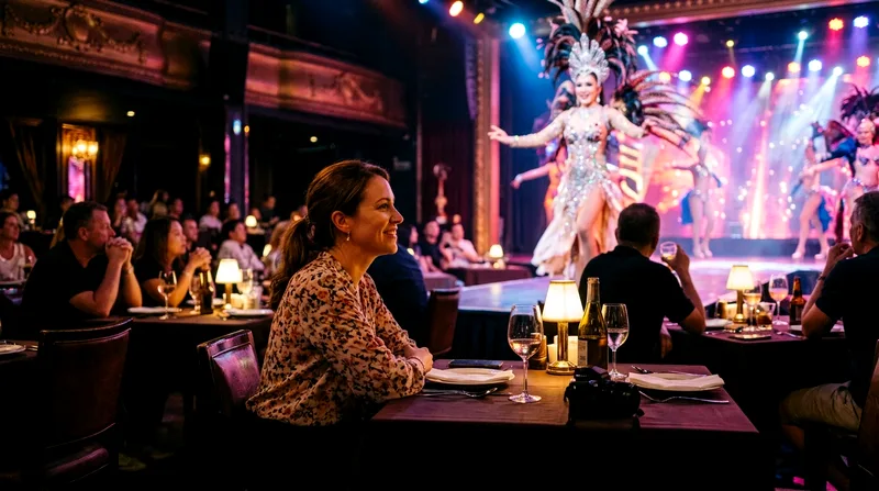 Audience member in premium seating viewing center-stage performance